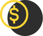 A yellow dollar sign icon on a black background.
