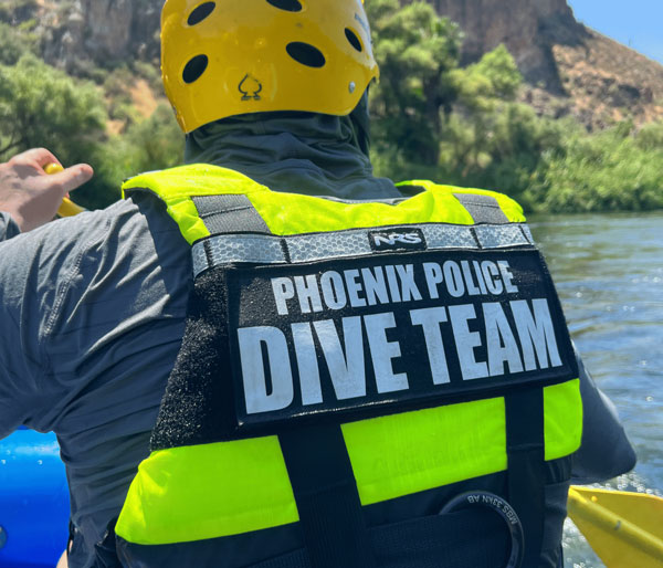 Phoenix Police Dive Team in boat